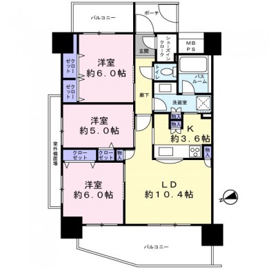 ｸﾘｵ松戸伍番館1201 間取図