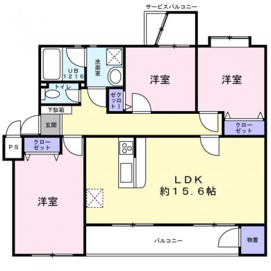 宮前平ｸﾞﾘｰﾝﾊｲﾂ７号棟間取図マイソク修正分